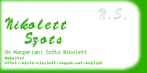 nikolett szots business card