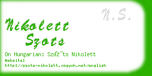 nikolett szots business card